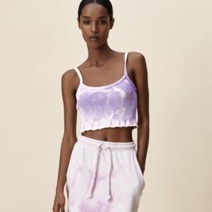 Zara ribbed tie-dye cropped top